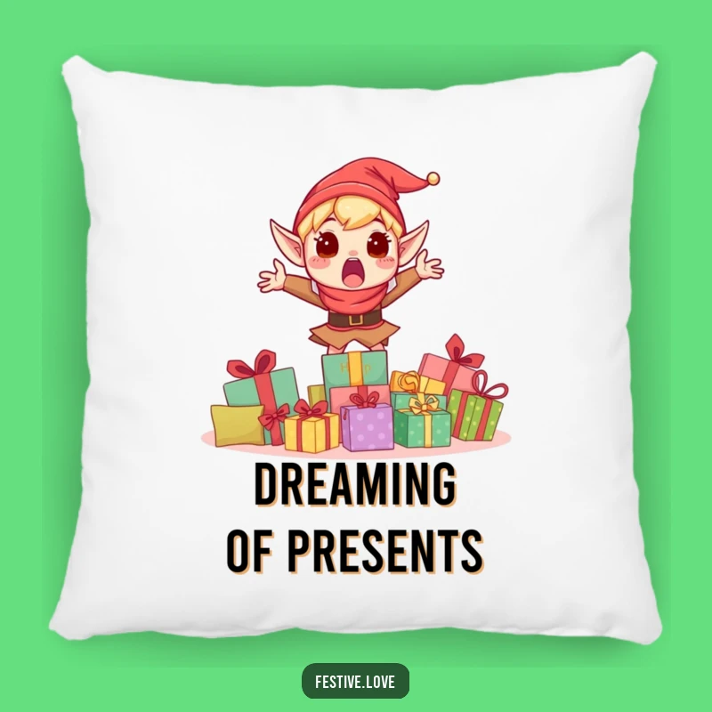 Funny Surprised Elf Pillow - Cozy Holiday Elf Jumping Cushion Gift