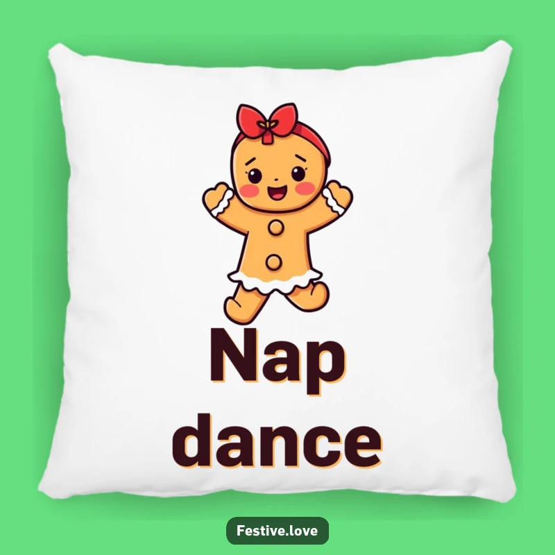 Cozy Funny Gingerbread Dancer Pillow - Add Festive Fun to Your Home Decor