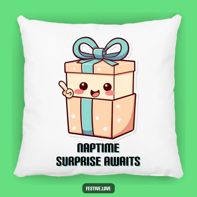 Funny Gift Box Pillow: Cozy Happy Exclamation Character Cushion for Comfort