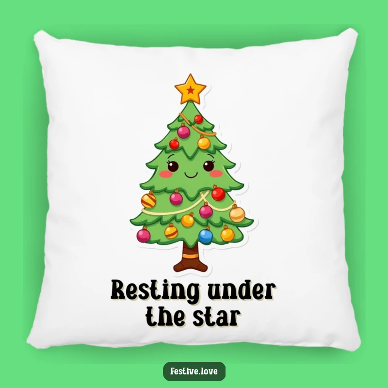 Funny Christmas Tree Comfort Pillow - Cheerful Character, Perfect Accent