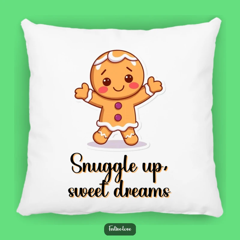 Funny Gingerbread Man Comfort Pillow - Dancing Character, Perfect Accent