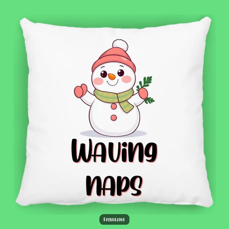 Funny Snowman Wave Pillow: Cozy Comfort & Wintery Friendliness