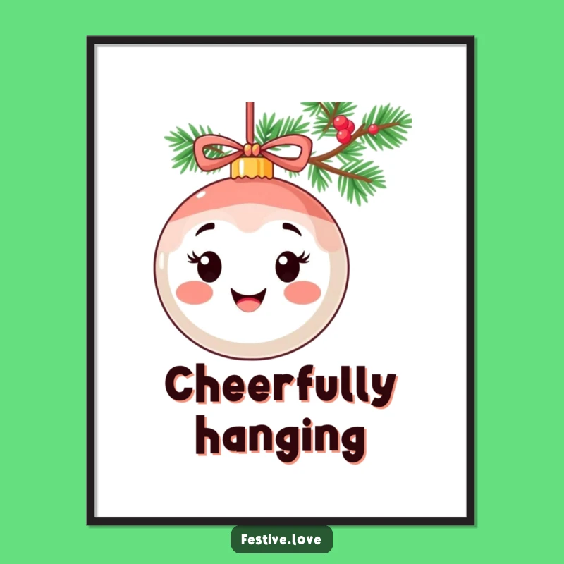 Funny Smiling Ornament Digital Art - Cheerful Holiday Instant Download Gift