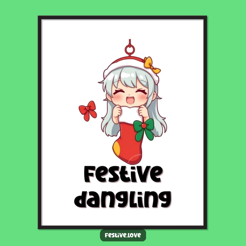 Funny Festive Stocking Digital Print: Instant Holiday Art