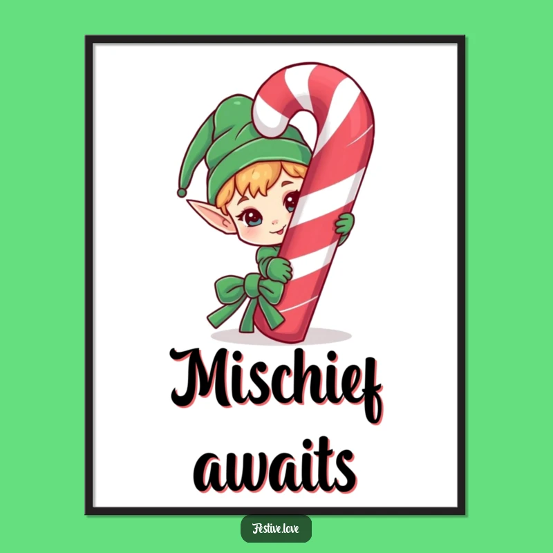 Funny Elf Digital Art - Instant Mischief for Your Walls!