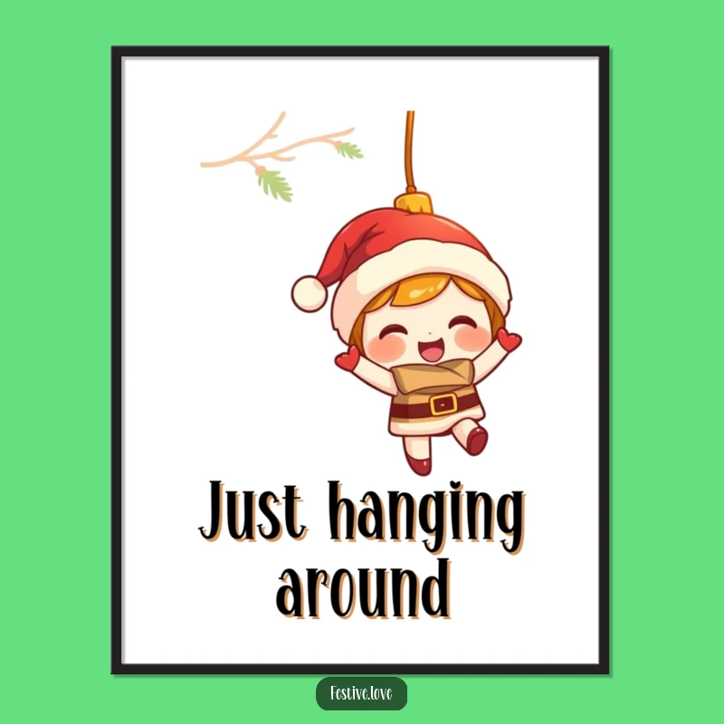 Funny Ornament Digital Art: Instant Holiday Cheer, Printable Funny Gift Decor