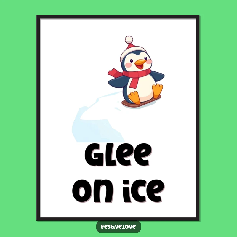 Funny Penguin Digital Art - Instant Winter Fun for Your Walls!