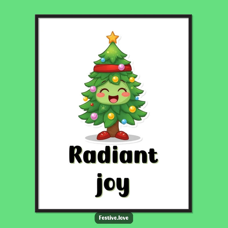 Funny Sparkling Tree Digital Art - Instant Holiday Cheer for Festive Walls