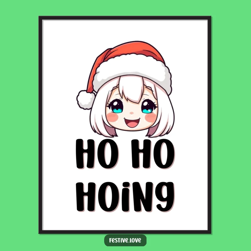 Funny Santa Hat Digital Art: Cheerful Bobbing Printable for Festive Decor