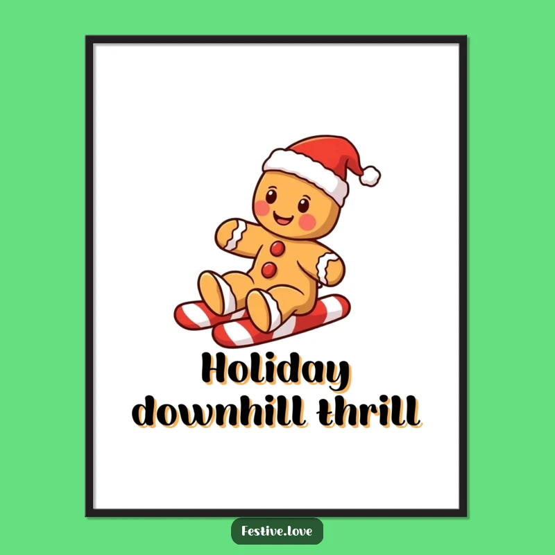Funny Gingerbread Man Digital Print: Instant Holiday Cheer for Walls