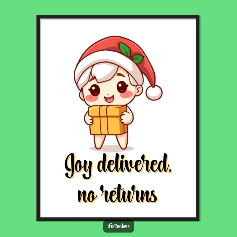 Funny Santa Digital Art - Cute Character Gift Delivery, Instant Festive Joy