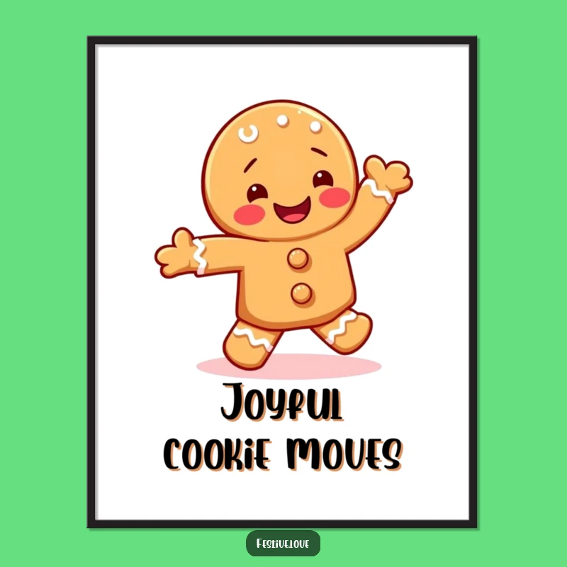 Funny Gingerbread Digital Art - Instant Holiday Dance for Your Walls!