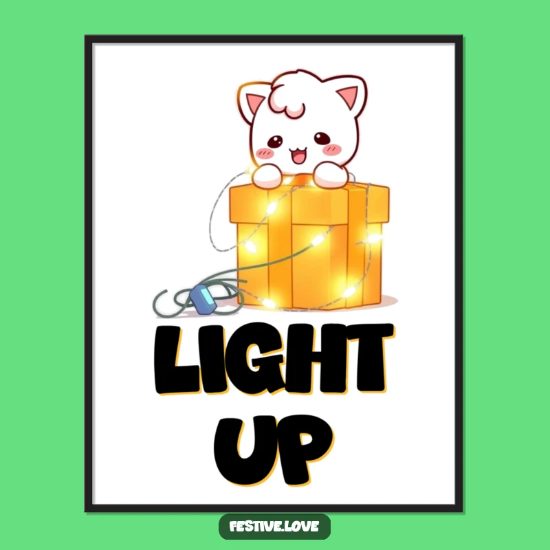 Funny String Light Digital Art - Instant Christmas Character Download for Decor