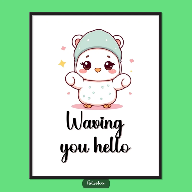 Funny Mitten Digital Art: Warm Wave Printable for Cozy Decor