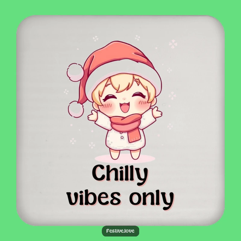 Funny Snow Thrower Coaster: Cute Santa Character Drink Protector Gift