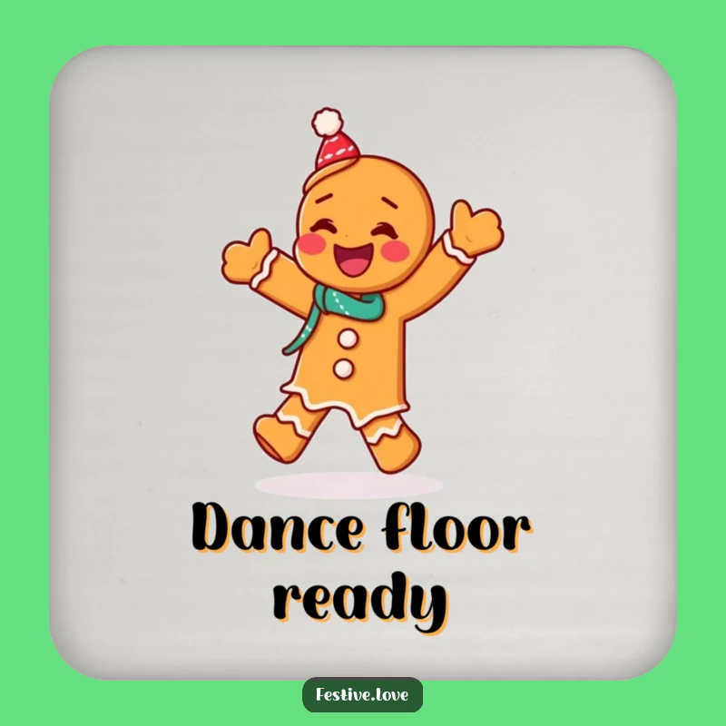 Funny Gingerbread Coaster: Dancing Man Protection, Festive and Funny Gift Set