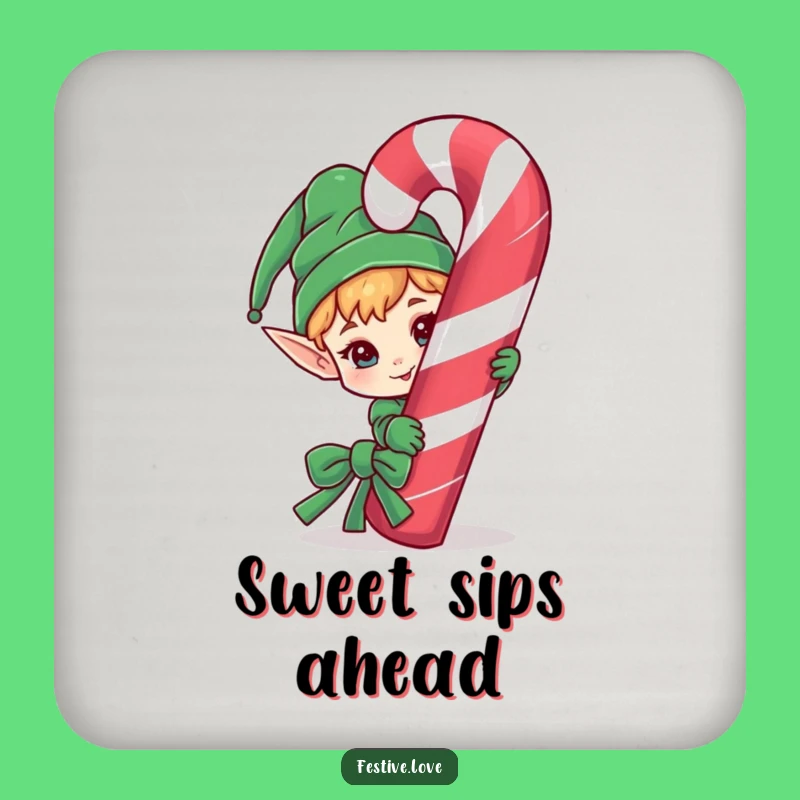 Funny Elf Coaster - Protect Surfaces with Sweet Merriment!