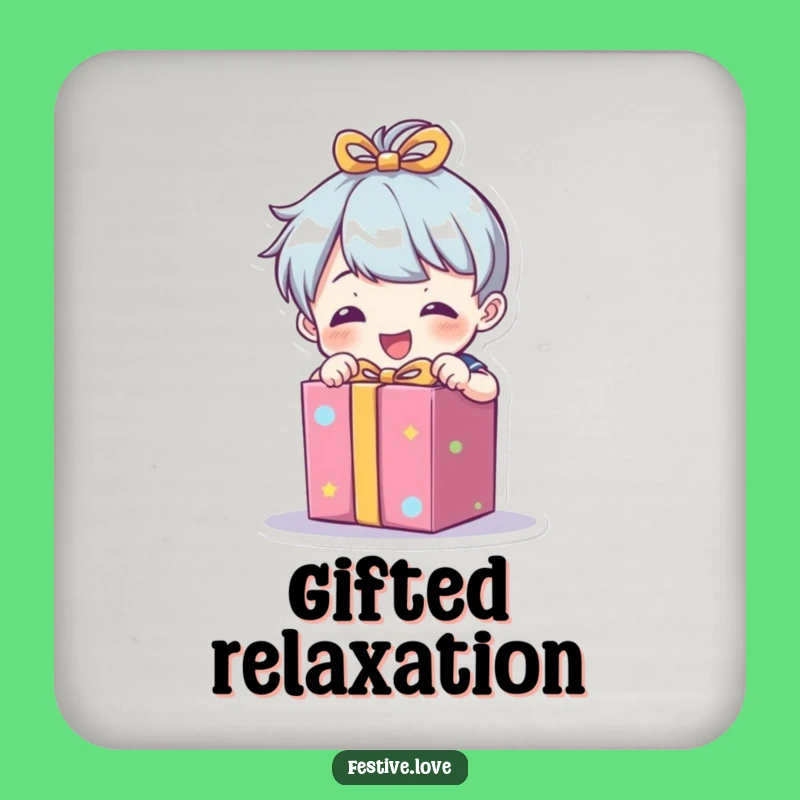 Funny Gift Unwrapper Coaster: Character Present Drink Protector