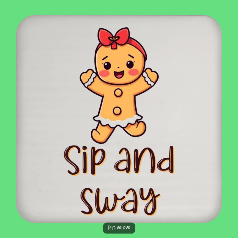 Funny Gingerbread Dancer Coasters - Protect Surfaces with Holiday Whimsy