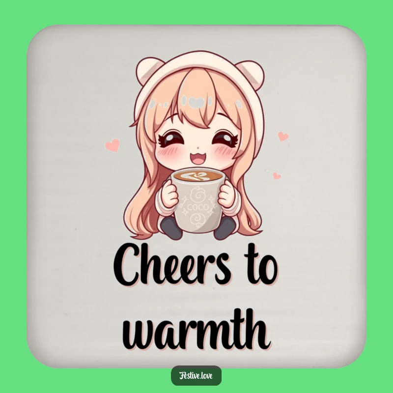 Funny Hot Cocoa Sharing Coaster: Protect Surfaces With Cozy Laughs