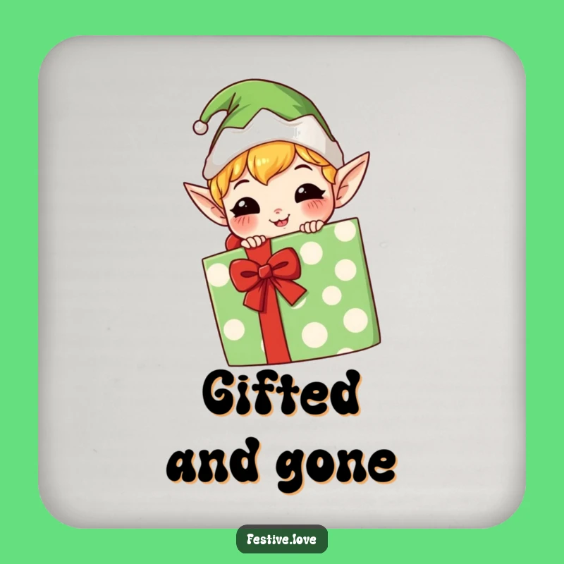 Funny Kawaii Elf Coaster: Protect Surfaces with Mischief, Hilarious Gift
