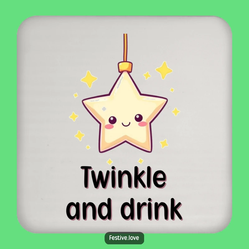 Funny Kawaii Star Coaster - Twinkling Drink Gift