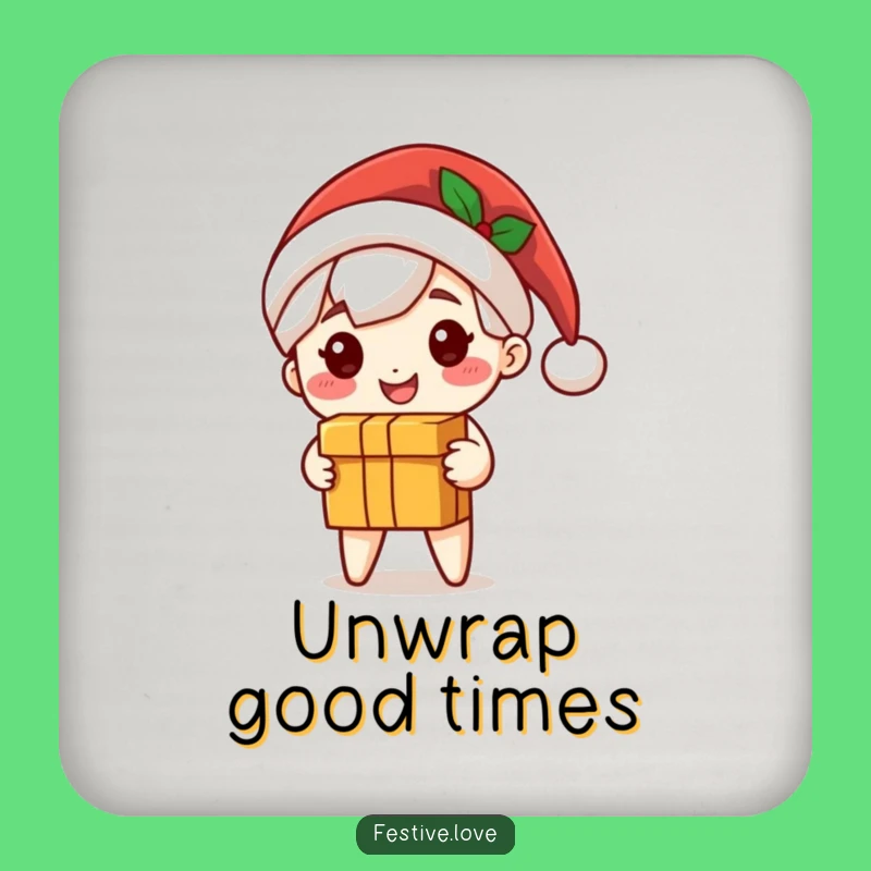 Funny Santa Coaster Set - Cute Character Gift Protection, Festive Fun