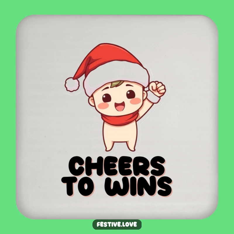 Funny Santa Fist Pump Coaster - Festive Christmas Character Drink Accessory