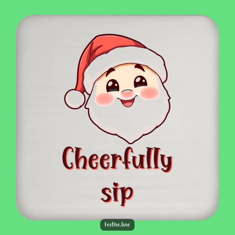 Funny Santa Hat Nod Coasters: Protect Surfaces with Festive Cheer