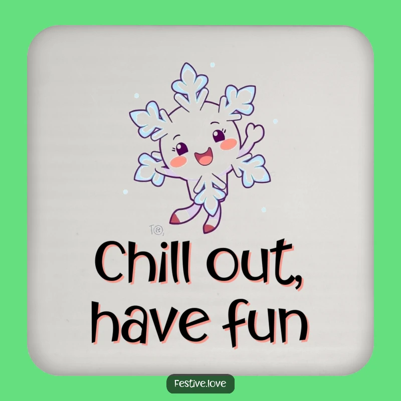 Funny Snowflake Coasters: Protect Surfaces with Winter Whimsy, Set of Funny Gifts