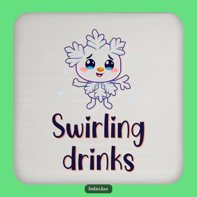 Funny Snowflake Swirl Coasters: Protect Surfaces with Winter Charm