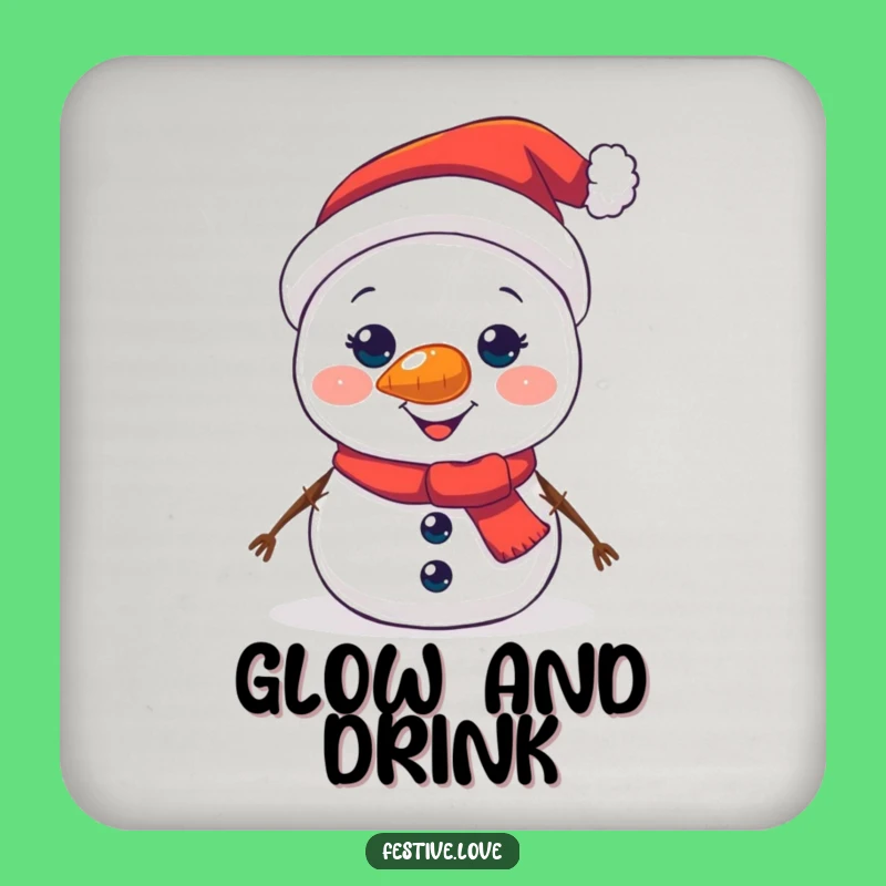 Funny Snowman Coaster - Protect Surfaces with Festive Glow!