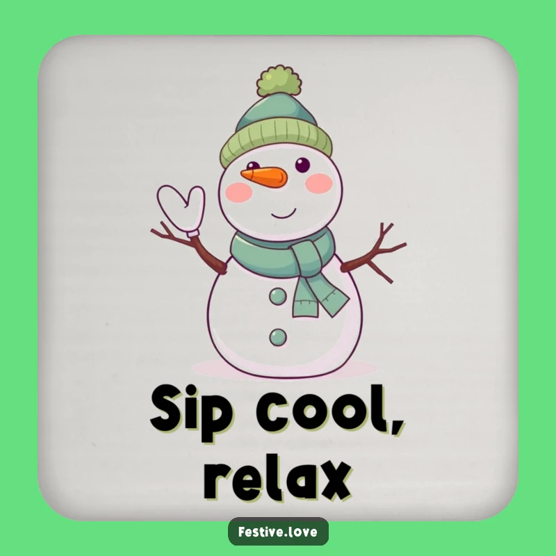 Funny Snowman Coaster Set - Jolly Character, Perfect Table Protection