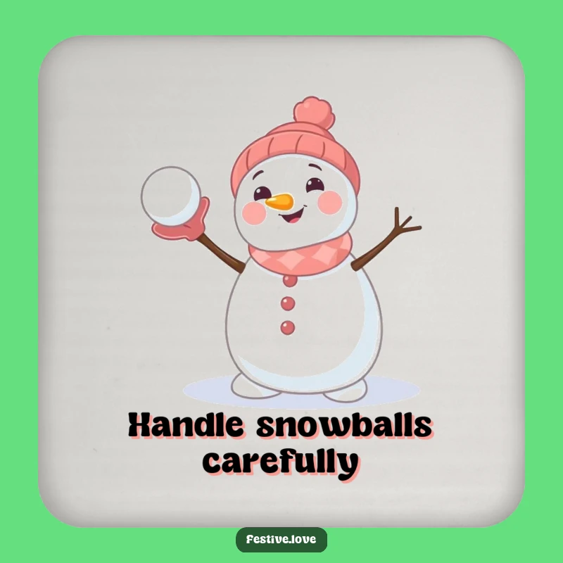 Funny Snowman Drink Coaster: Cute Snowball Protection, Festive and Funny Gift Set
