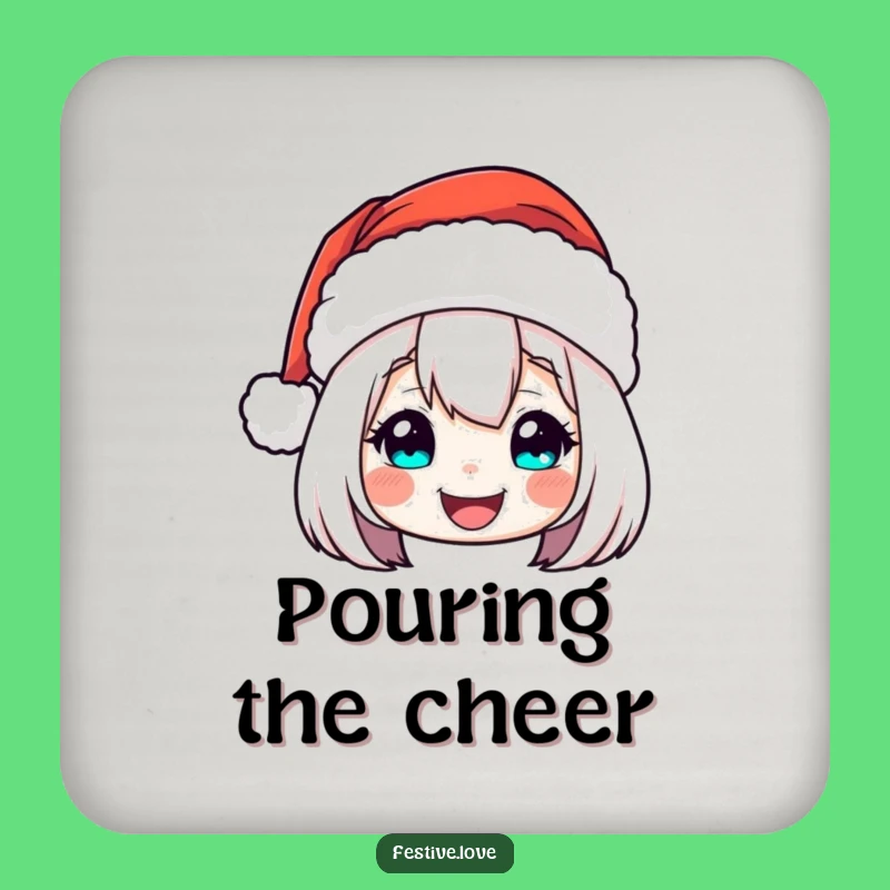 Funny Santa Hat Coaster: Cheerful Bobbing Holiday Table Protection, Perfect Gift