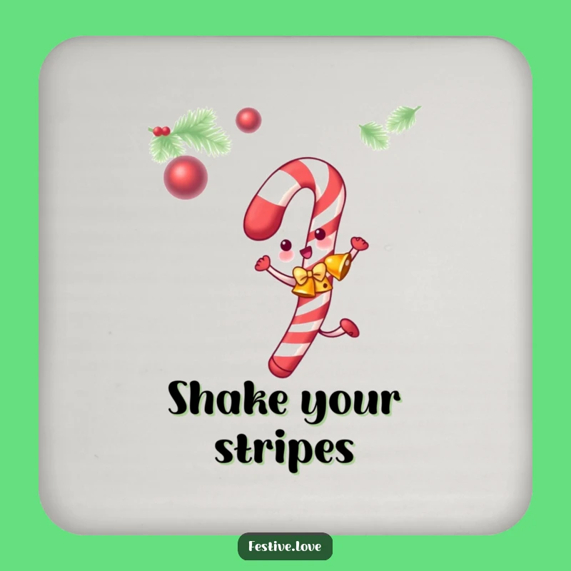 Funny Candy Cane Coaster: Festive Protection for Your Surfaces