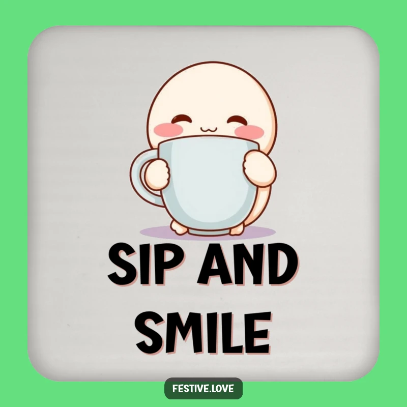 Funny Cozy Hug Coaster: Character Mug Drink Protector Gift