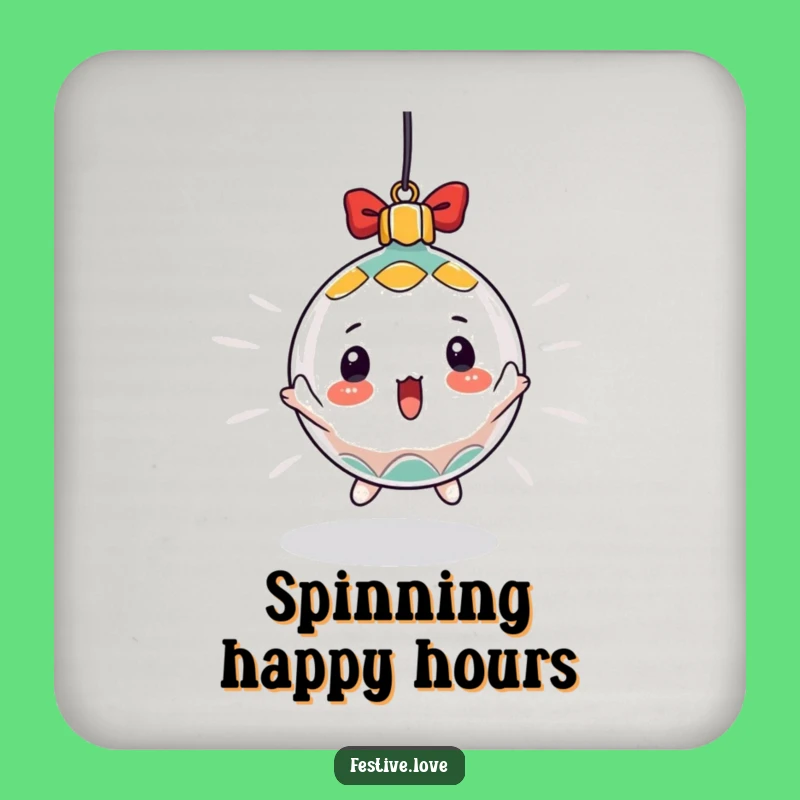 Funny Ornament Coaster: Dizzy Spin Protection, Festive and Funny Gift Set