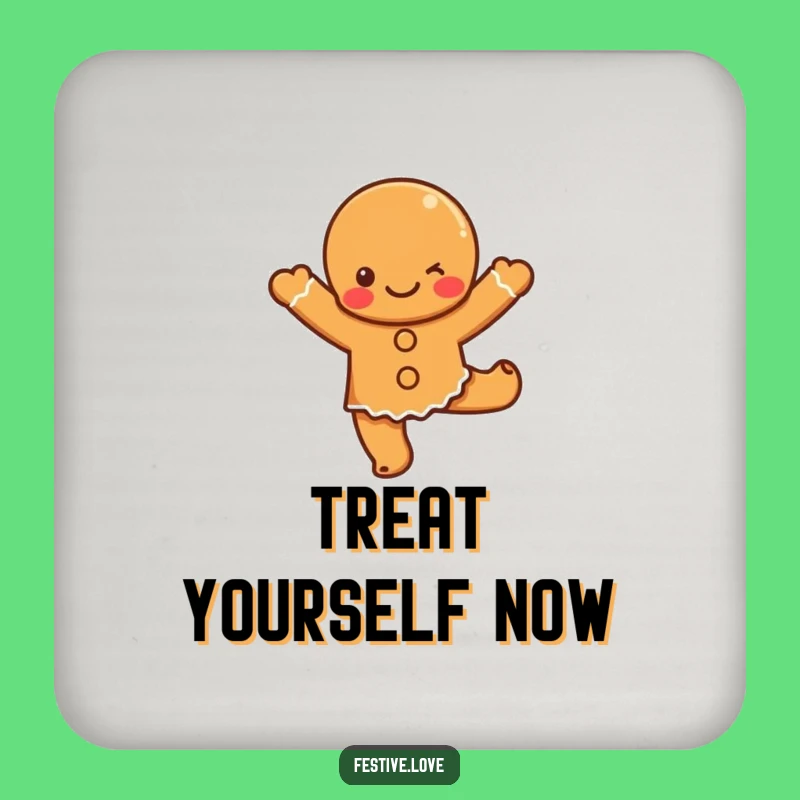 Funny Gingerbread Dance Coaster: Protect Surfaces with Festive Moves