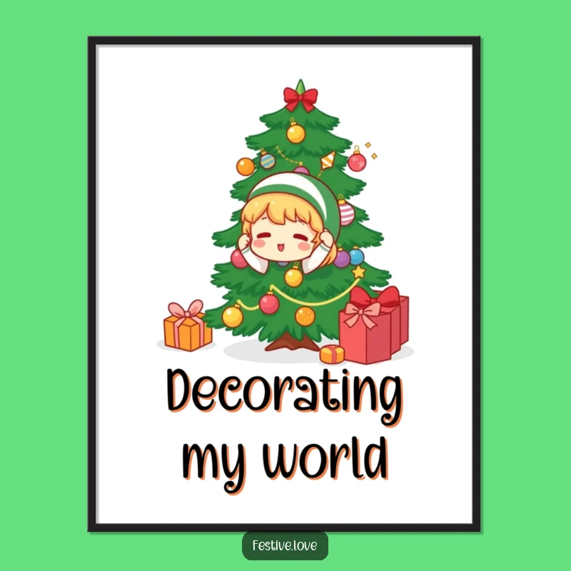 Funny Christmas Tree Decorator Poster: Festive Wall Art for Holiday Laughs