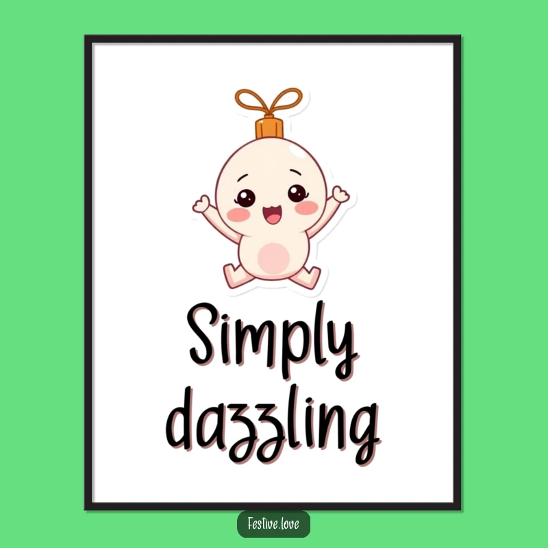 Funny Bouncing Ornament Poster: Happy Character Art Print for Festive Walls