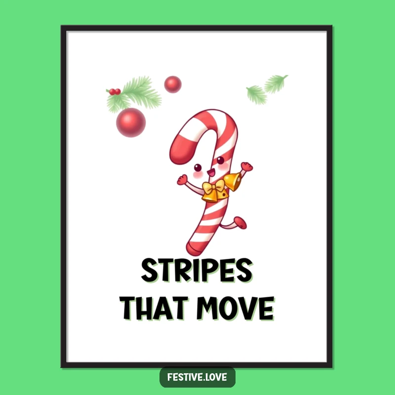 Funny Candy Cane Poster: Festive Wall Art for Holiday Cheer