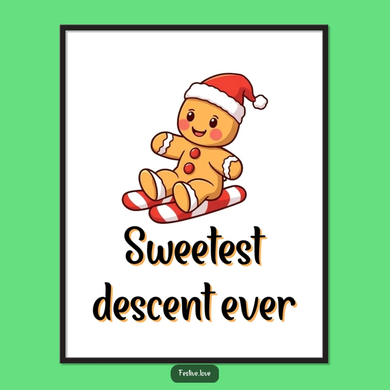Funny Gingerbread Man Poster: Festive Wall Art for Christmas Lovers