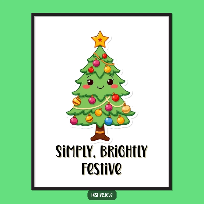 Funny Holiday Poster - Christmas Tree Character, Perfect Festive Decor