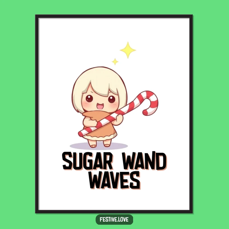Funny Magic Candy Cane Poster - Whimsical Holiday Wall Art Gift