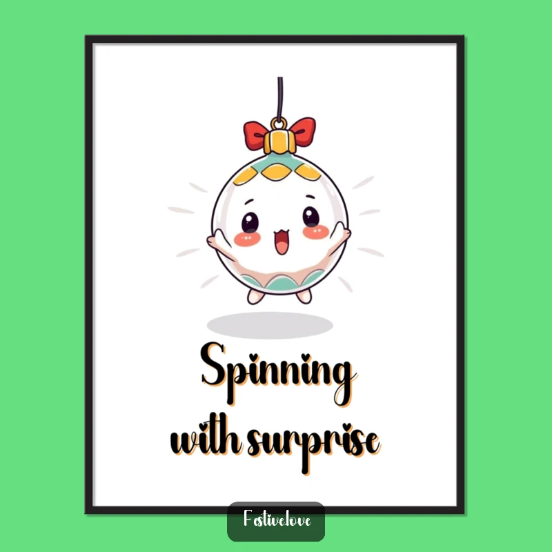 Funny Ornament Poster: Dizzy Spin Art, Festive and Joyful Funny Gift Decor