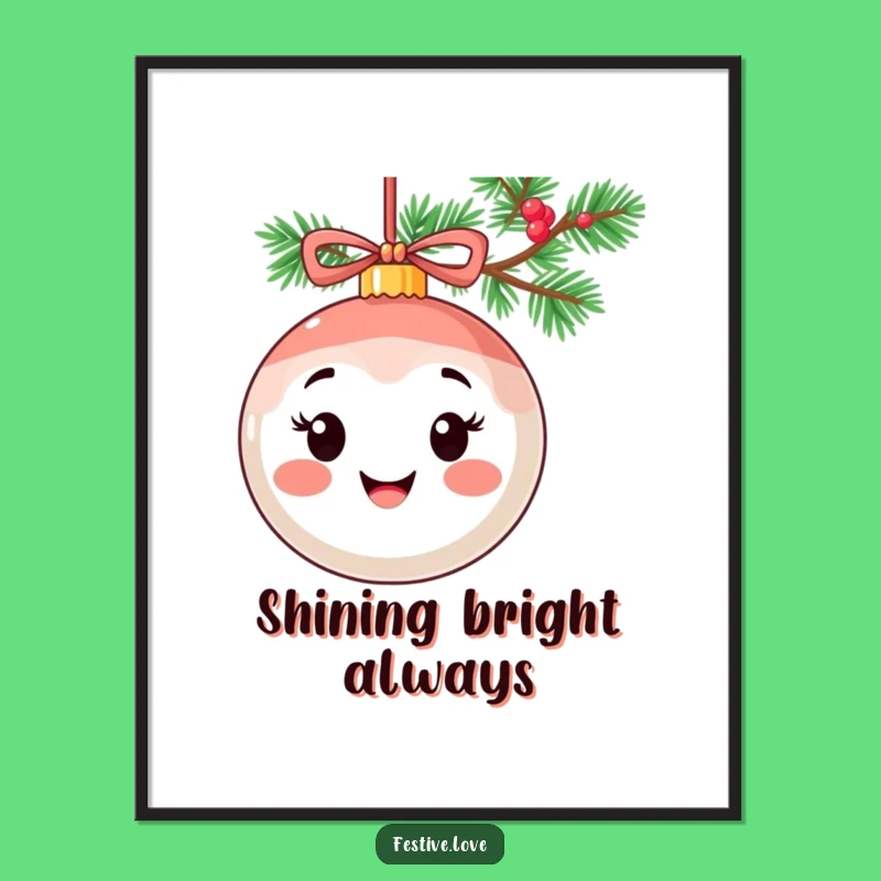 Funny Smiling Ornament Poster - Cheerful Holiday Art Print Gift