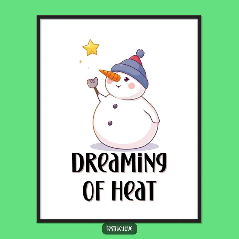 Funny Snowman Poster: Winter Wonderland Wall Art