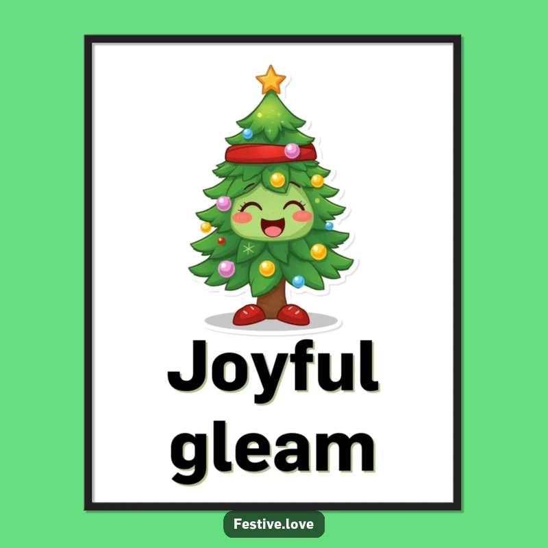 Funny Sparkling Tree Poster - Joyful Holiday Wall Art for Festive Homes