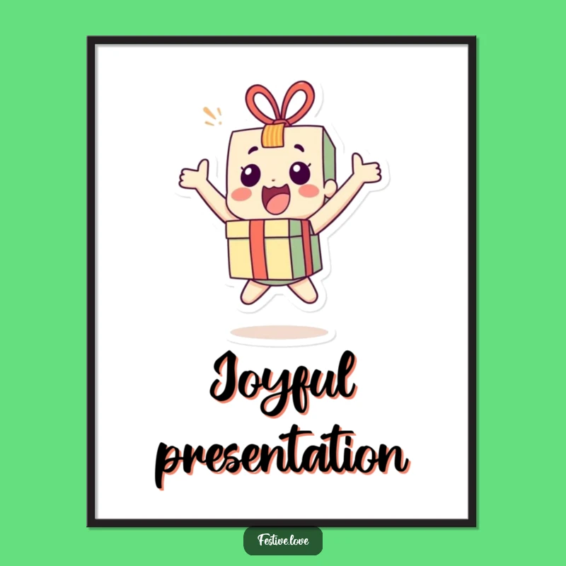 Funny Present Bounce Poster: Vibrant Art for a Joyful & Exciting Space